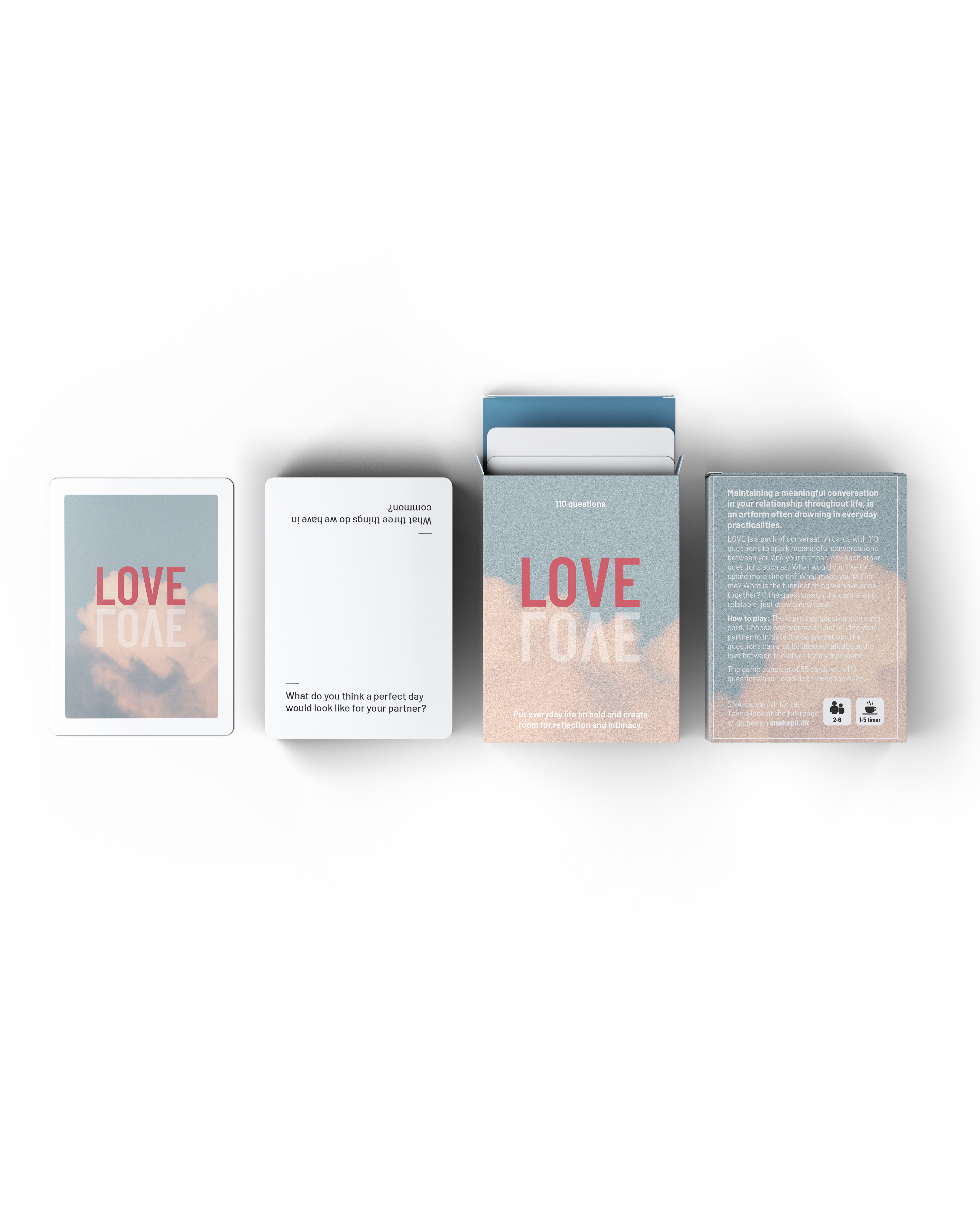 LOVE - Conversation cards that put everyday life on hold and create room for reflection and intimacy.